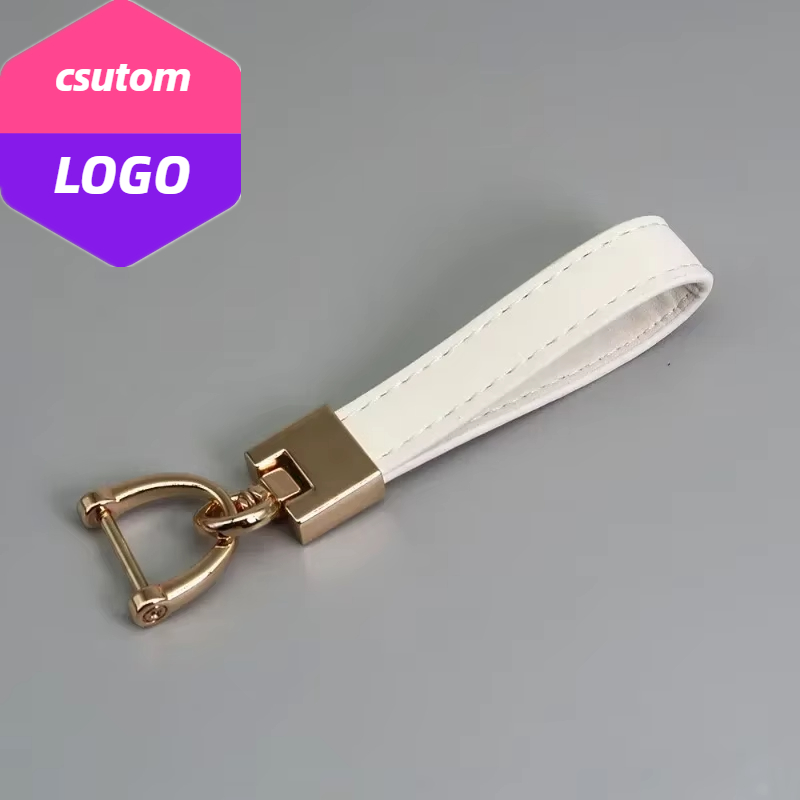 Leatherwork Keychain - 레이저 각인 빈티지 소가죽 금속 키