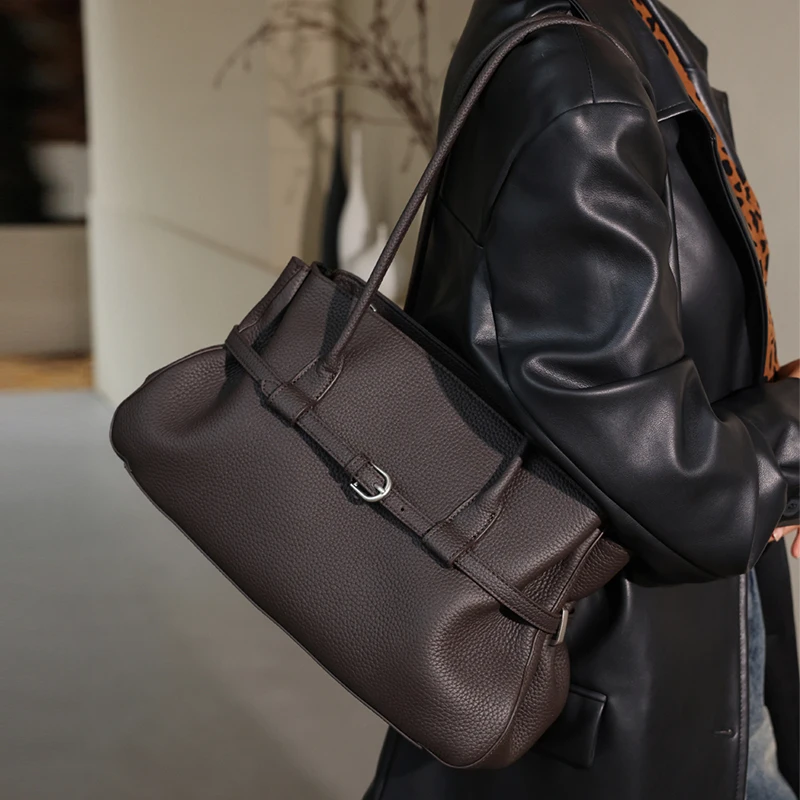 Leather Work Handbags For Women - 천연 가죽 여성용 토트 숄더백 2026,