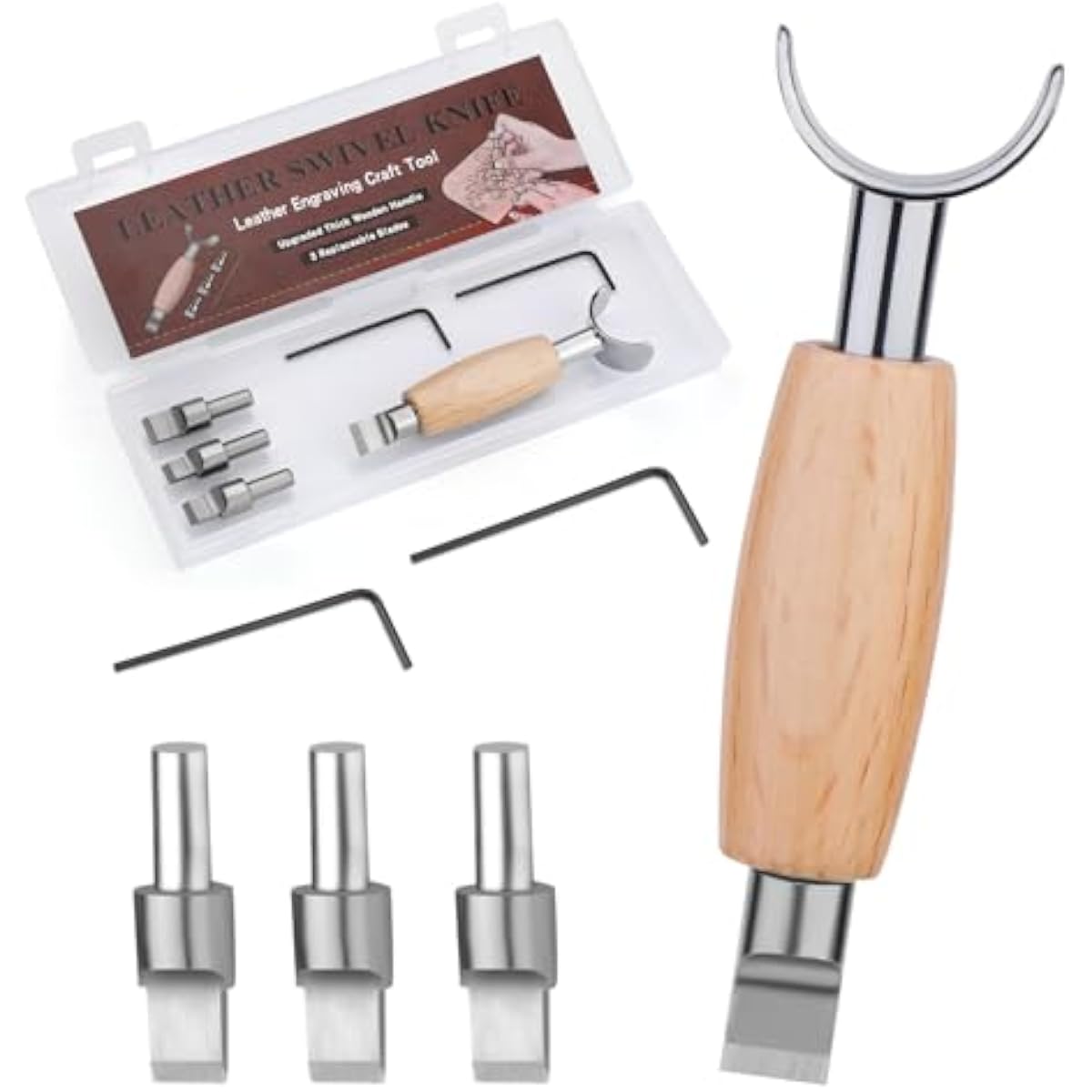 Swivel Knife Tool - 가죽 회전식 칼, 교체 가능한 칼날
