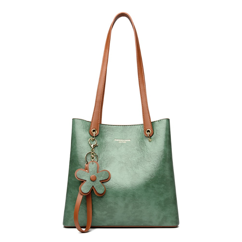 빈티지 스타일의 우아한 여성용 PU 가죽 토트백, 대용 - Leatherwork Flowers 리뷰 및 가격