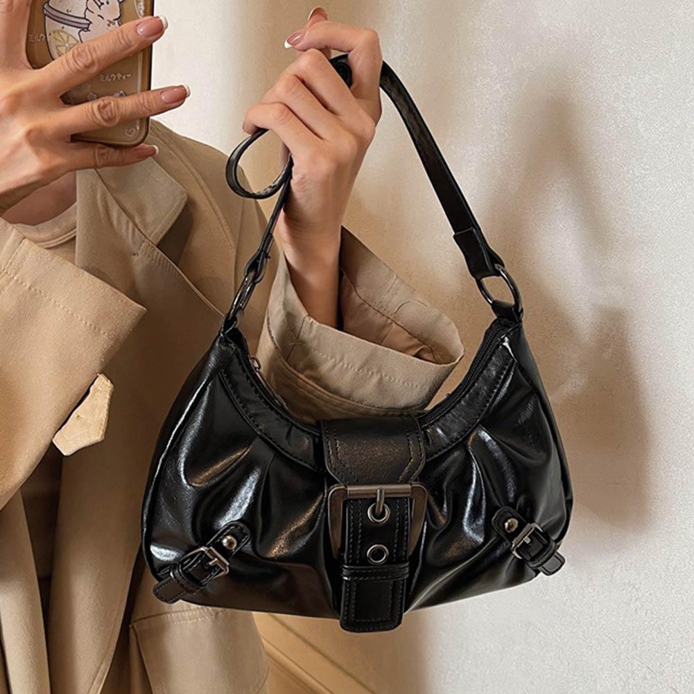 Y2K 스타일의 레트로 플리츠 숄더백, 여성용으로 인기 - Leather Work Handbags For Women 리뷰 및 가격