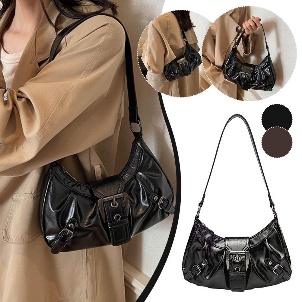 Y2K 스타일의 레트로 플리츠 숄더백, 여성용으로 인기 - Leather Work Handbags For Women 리뷰 및 가격