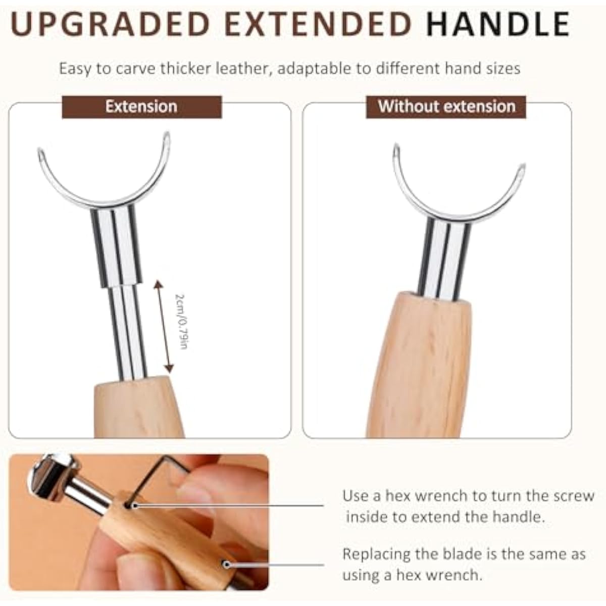 가죽 회전식 칼, 교체 가능한 칼날 3개가 포함된 가죽 - Swivel Knife Tool 리뷰 및 가격